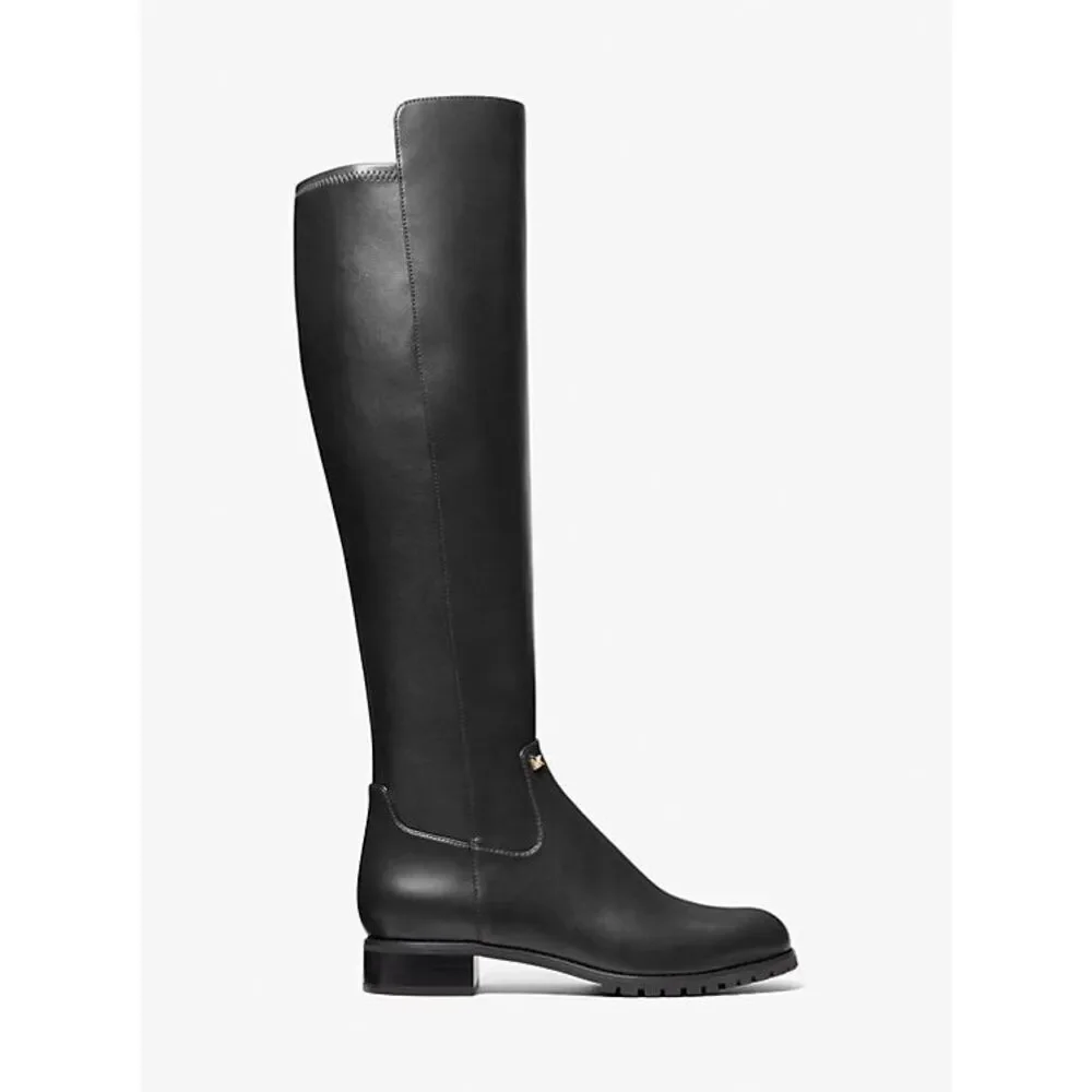 Michael Kors Outlet Britt Smooth Wide Calf Boot in Black 7M $325